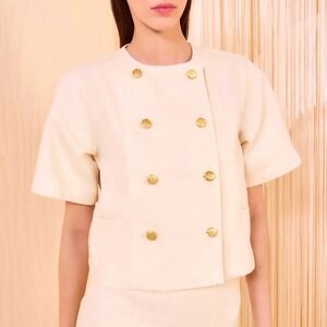 NWT Ulla Johnson White Ivory the Serge Denim Top Jacket Size Small